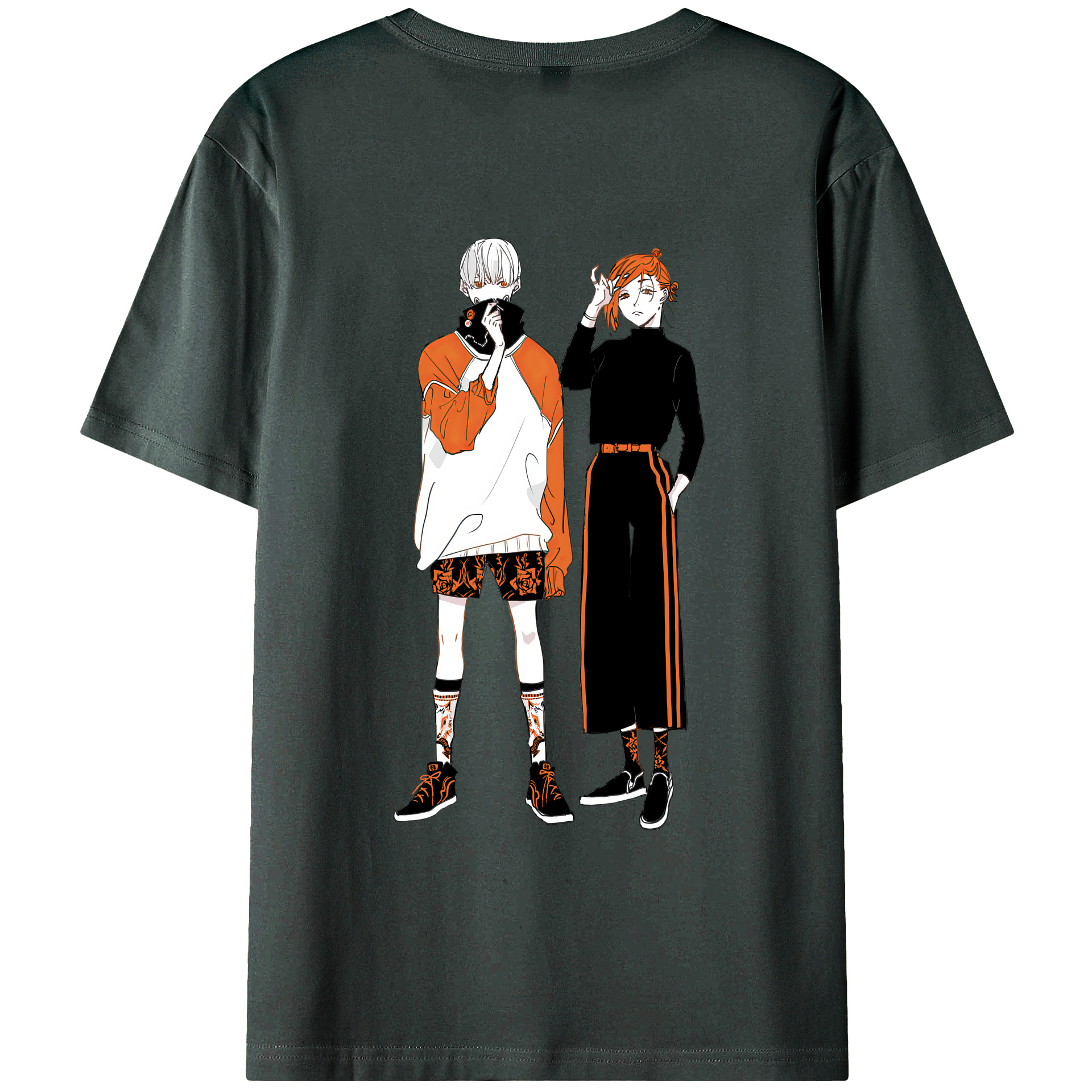 （画像用） 呪術廻戦 Jujutsu Kaisen 綿100％ メンズ半袖Tシャツ（バックプリント） 通気性
